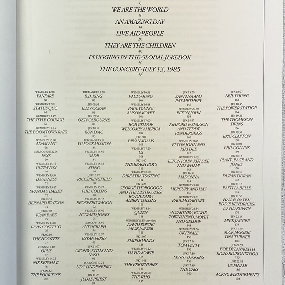 Official Live Aid Book Bob Geldof 1985 Concert Book 80s Artists Queen Santana - Picture 6 of 11